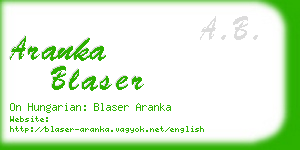 aranka blaser business card